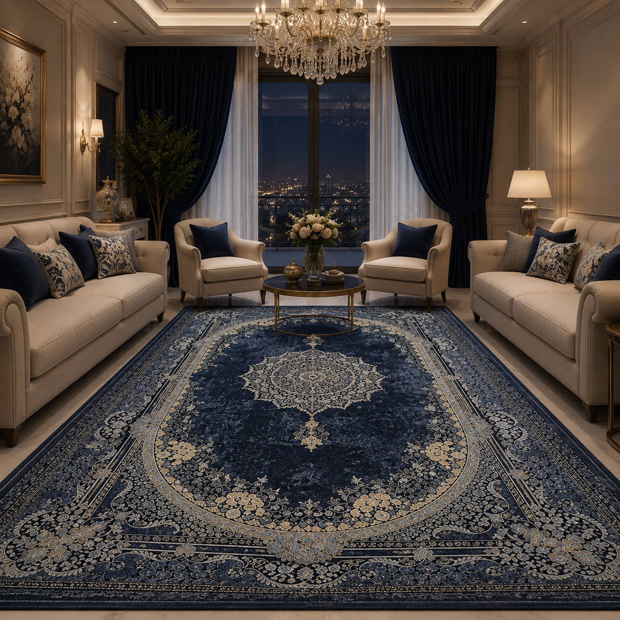 B4D4E7B7-E36F-4045-9593-4143FBF193EF سجادة "بيرلنت الملكية" – فخامة تتحدث عن نفسها من الأرض قياس 2*3 - الصورة 1